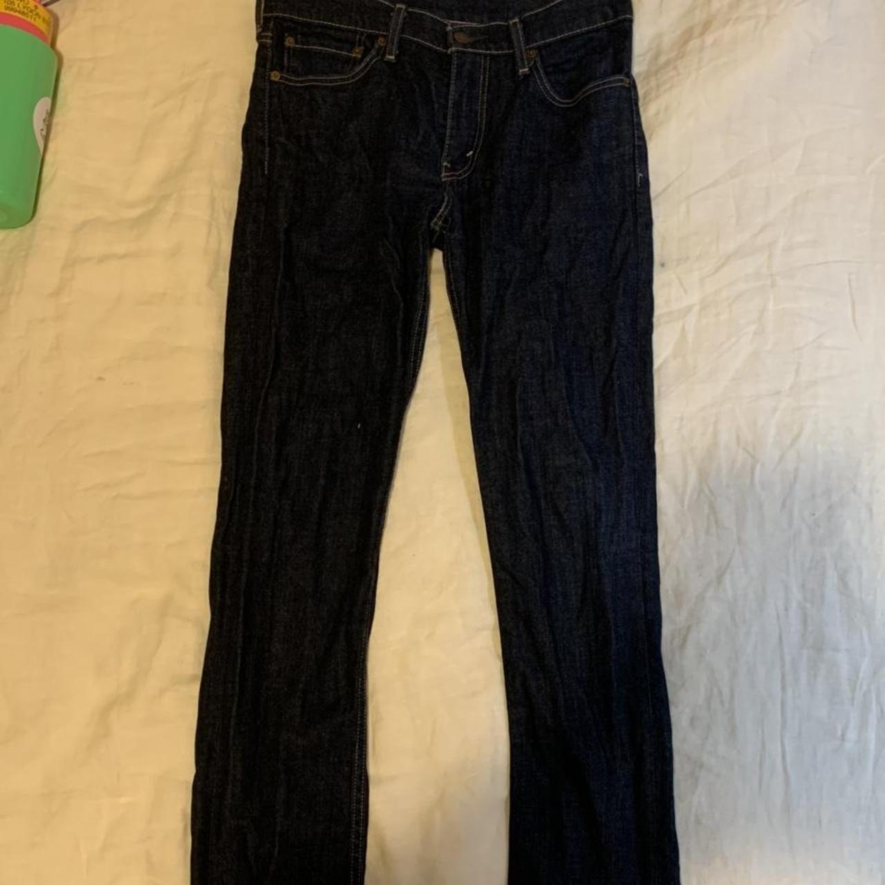 Vintage straight leg Levi’s. Dark wash denim.... Depop