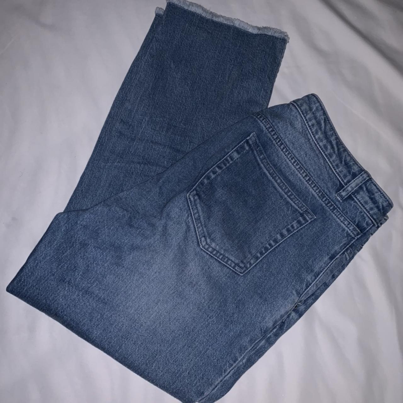 The most beautiful baby blue jeans! High waist. Worn... Depop