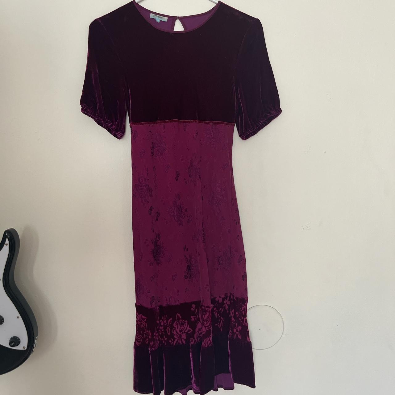 Monsoon Women's Purple and Pink Dress | Depop