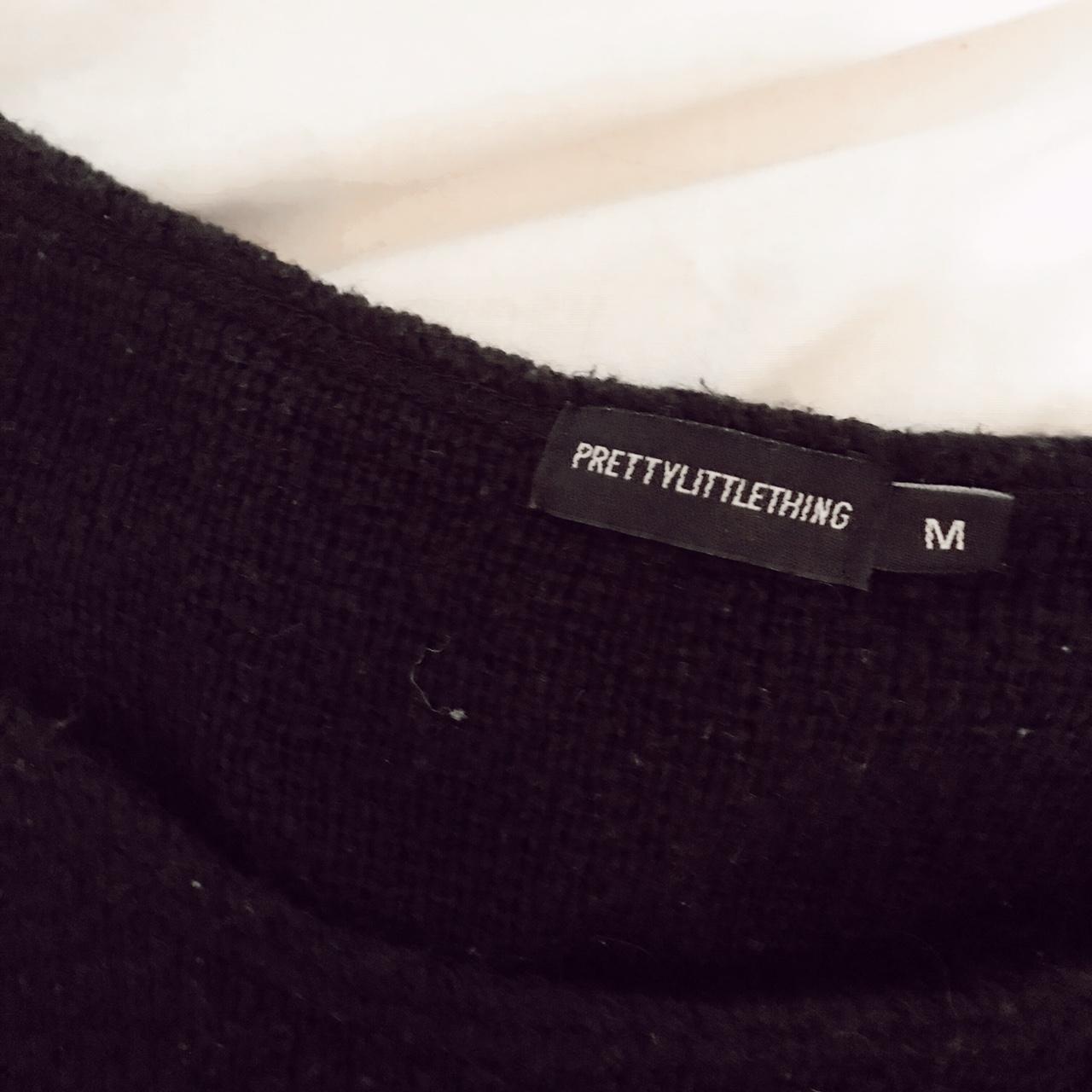 PLT black knitted cropped jumper • Off the shoulder... - Depop