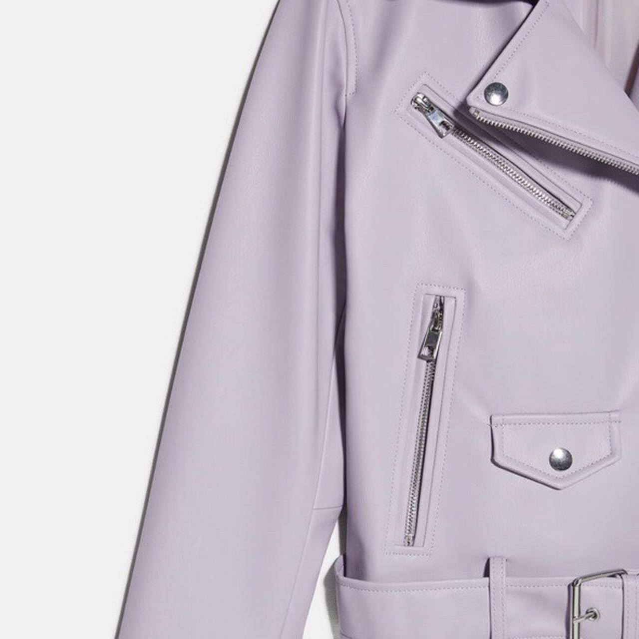 zara purple leather jacket