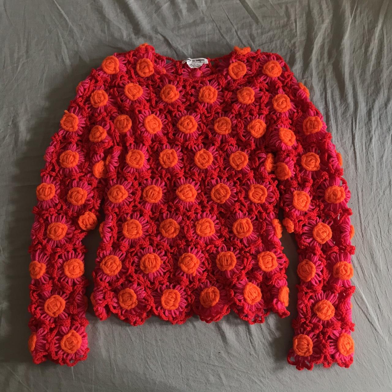 Comme des Garçons AD2011 insane 3D floral crochet... - Depop