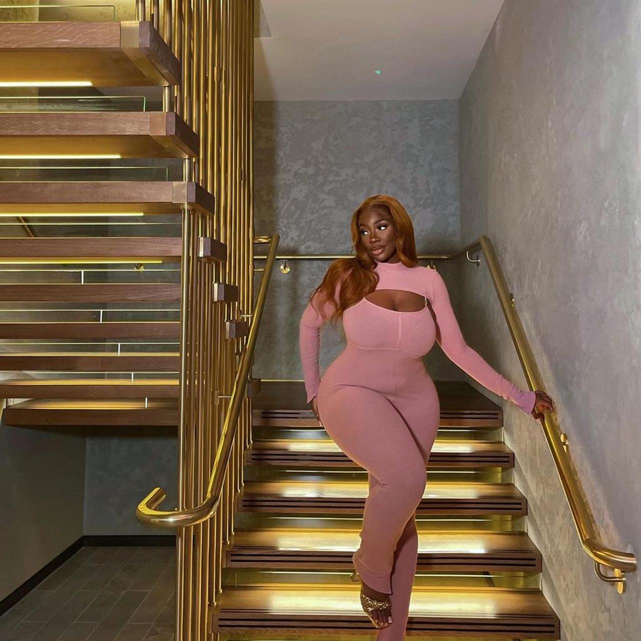 Fashion nova shop pink jumpsuit