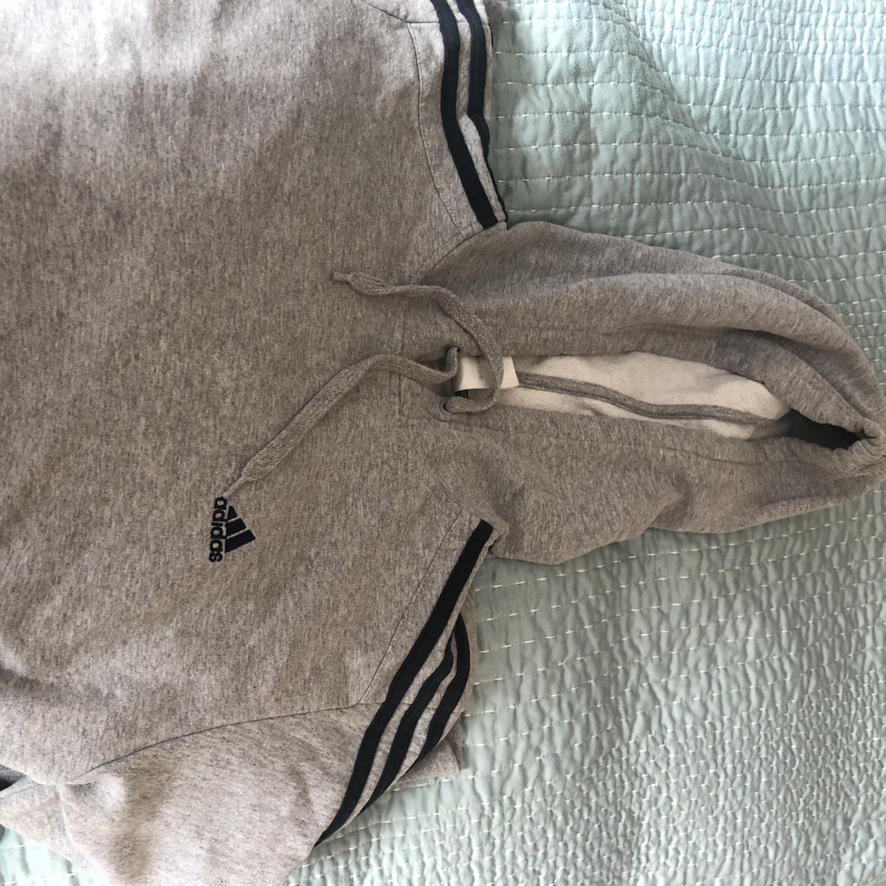 grey cropped adidas hoodie