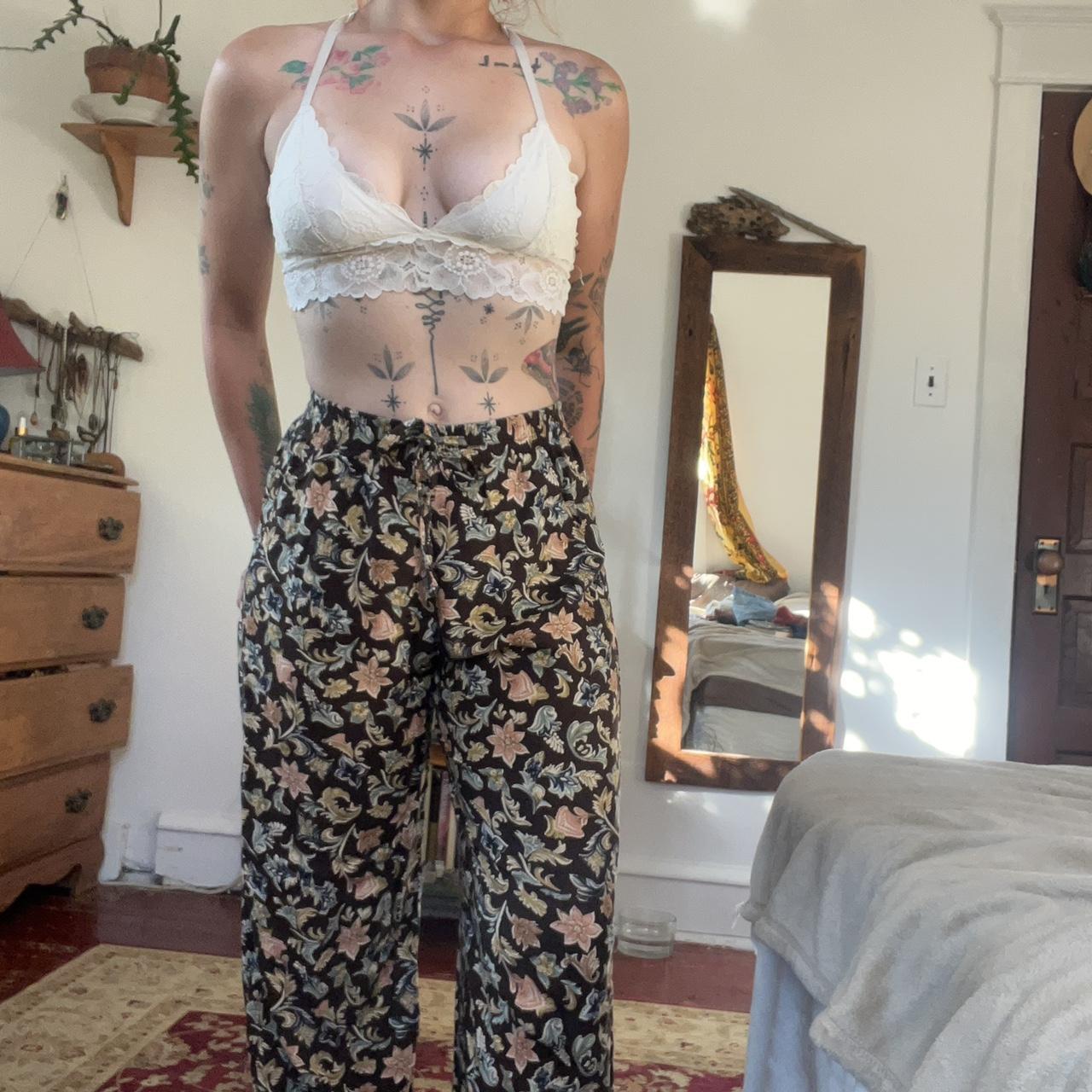 VINTAGE TOTO n KO floral flowy pants. Earthy tons,... - Depop