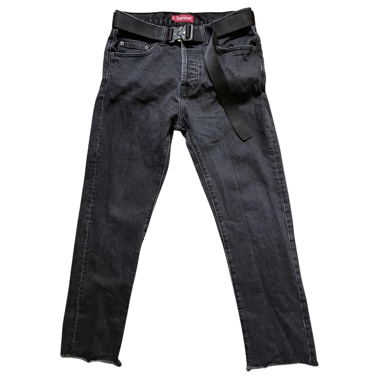 Washed black straight leg supreme jeans, -w30,...