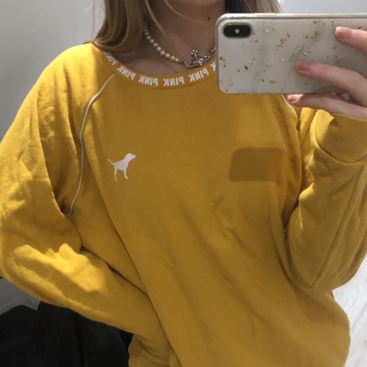 Pink victoria secret yellow sweater on sale