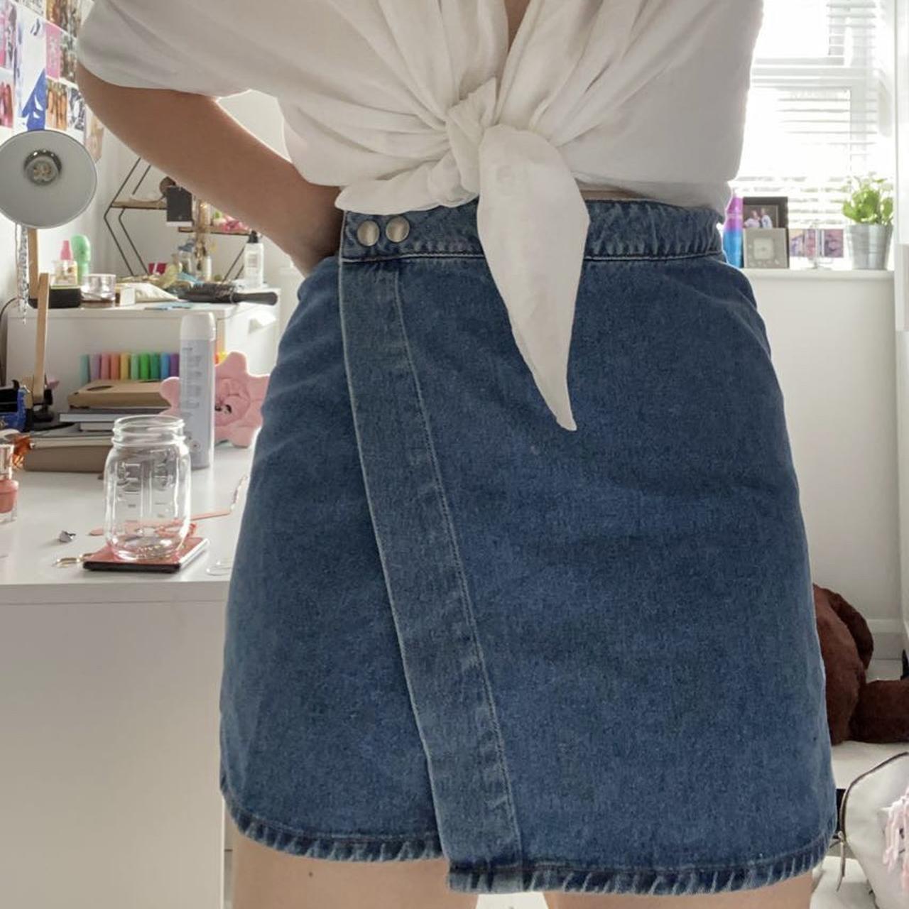 Asos Denim Black Jean Wrap Skirt ASOS DESIGN Denim Awkward Length