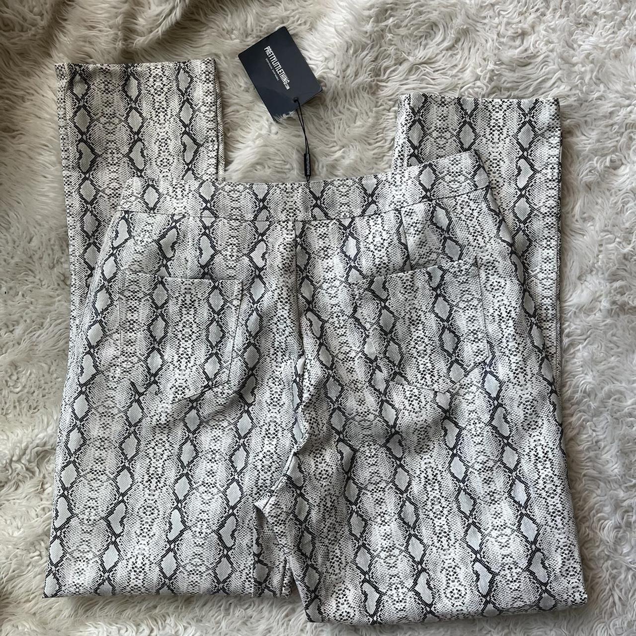 NWT y2k Pretty Little Thing faux snakeskin white &... Depop