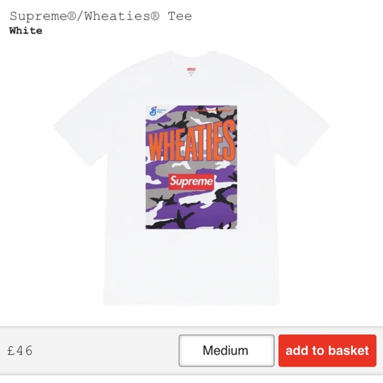 Orders Supreme Wheaties White Tee