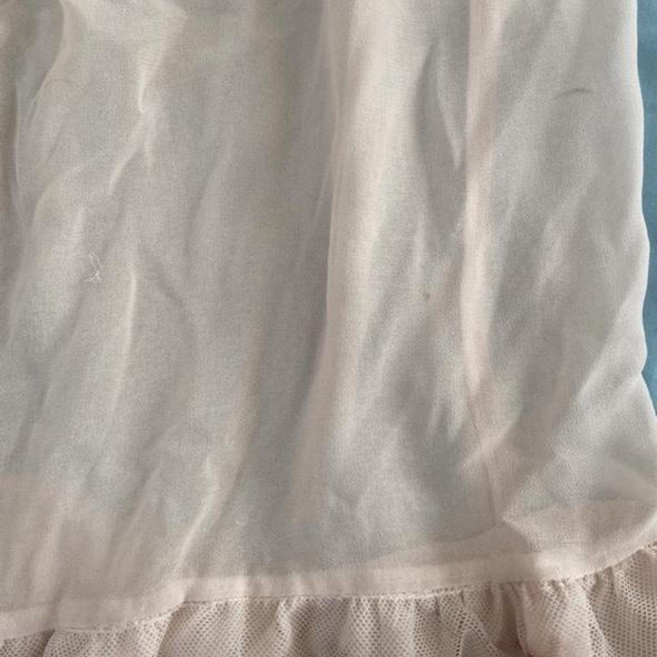 sheer light pink baby doll slip dress stains... - Depop