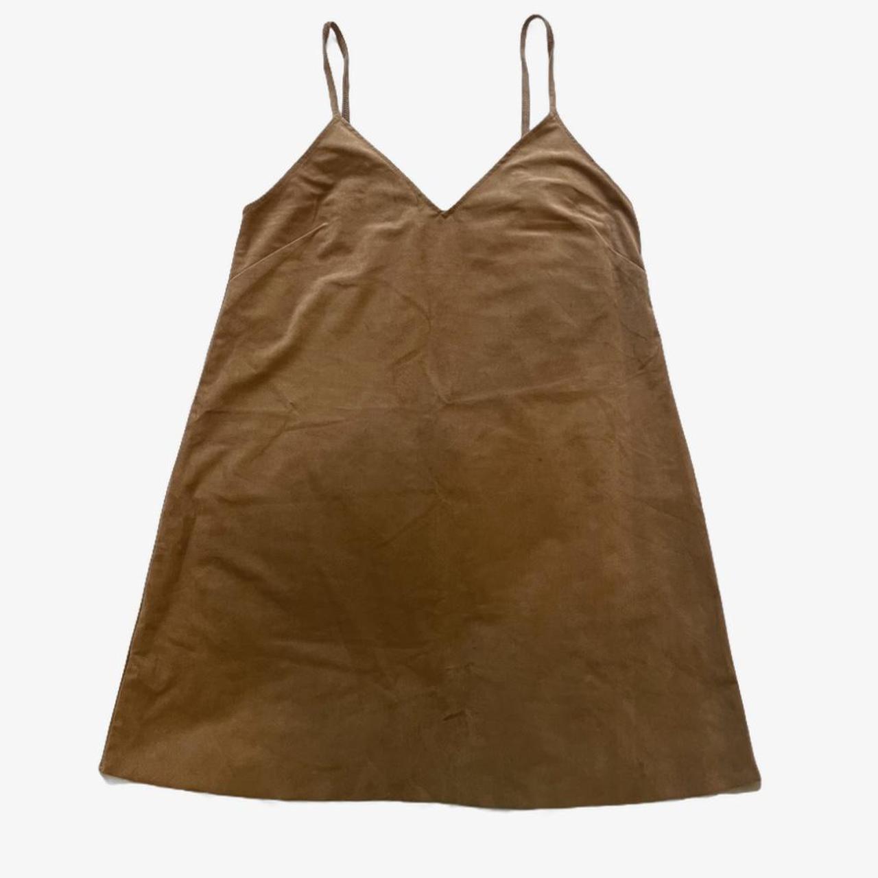 Aritzia Women's Tan and Brown Dress Depop