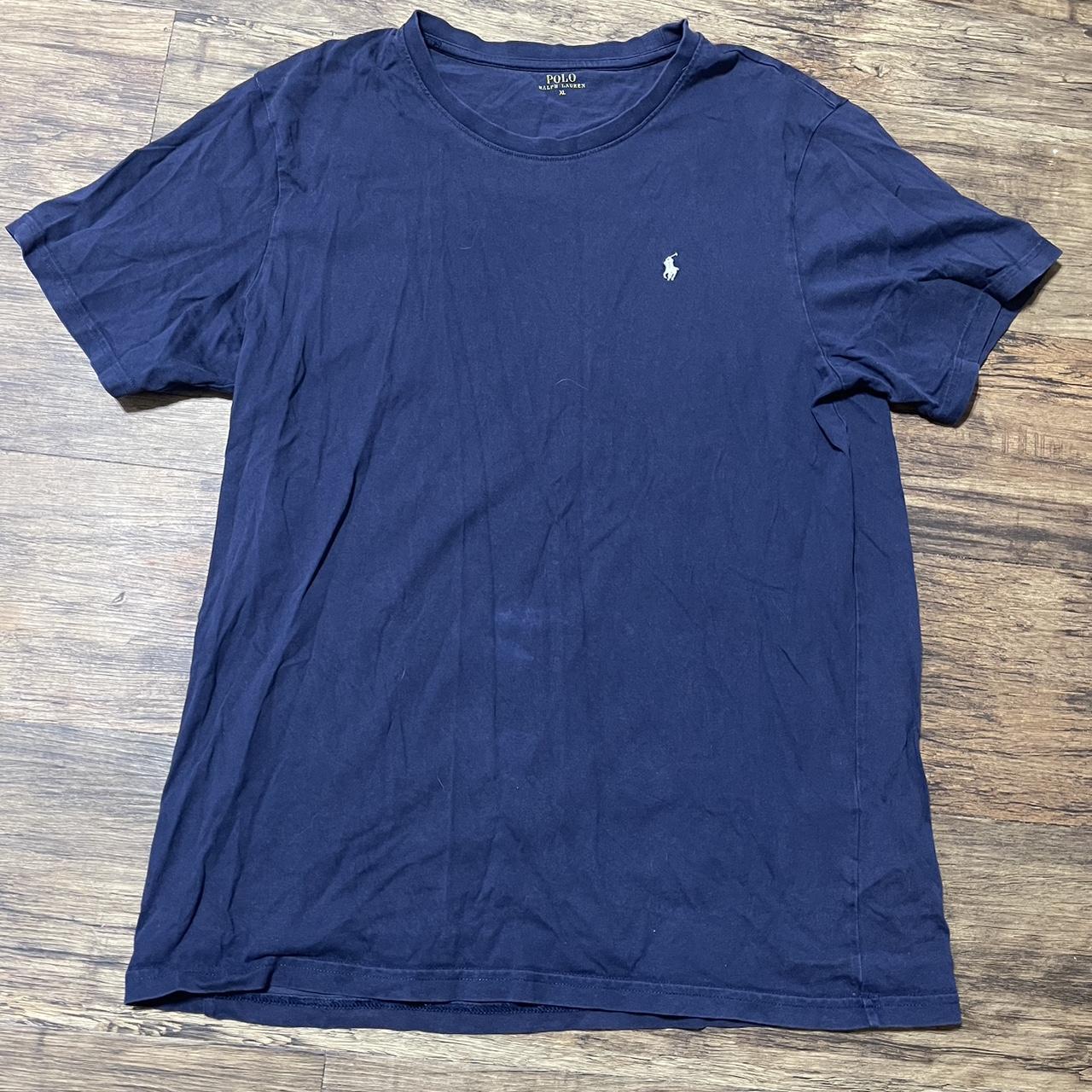 Navy Blue Ralph Lauren T-Shirt Ok Condition hence... - Depop