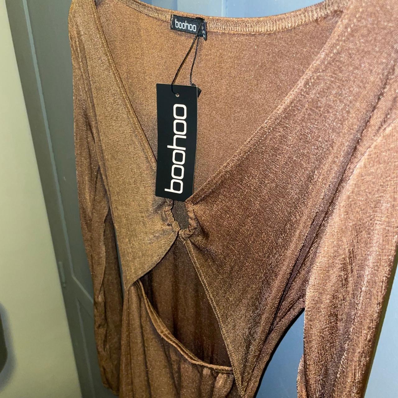 gold shimmery Boohoo dress size 8 Depop