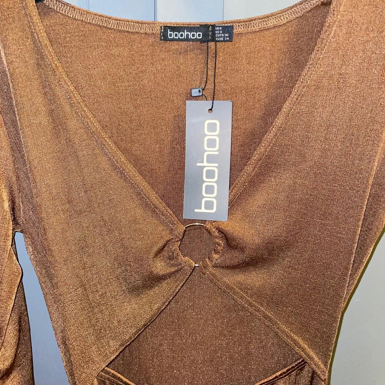 gold shimmery Boohoo dress size 8 Depop