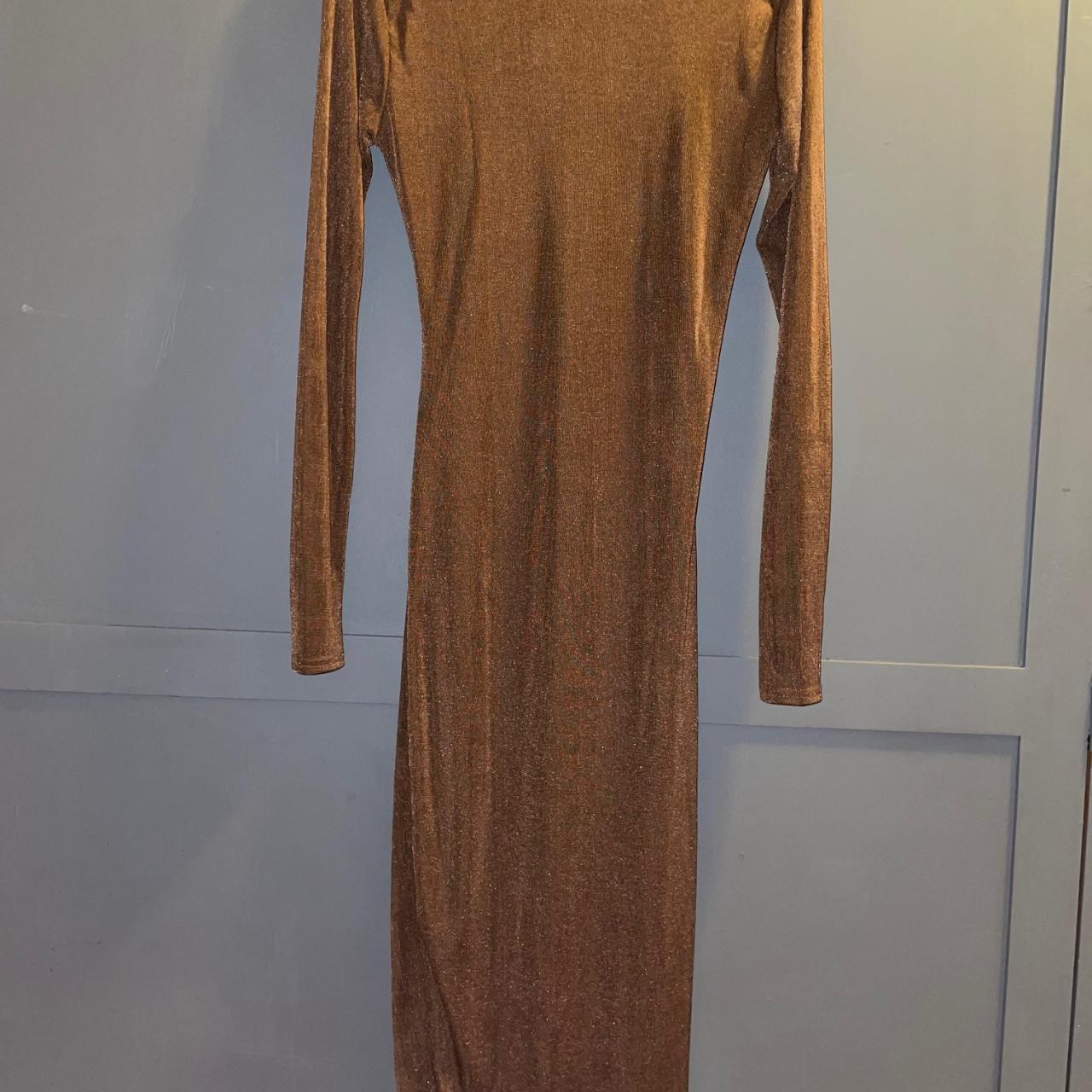 gold shimmery Boohoo dress size 8 Depop
