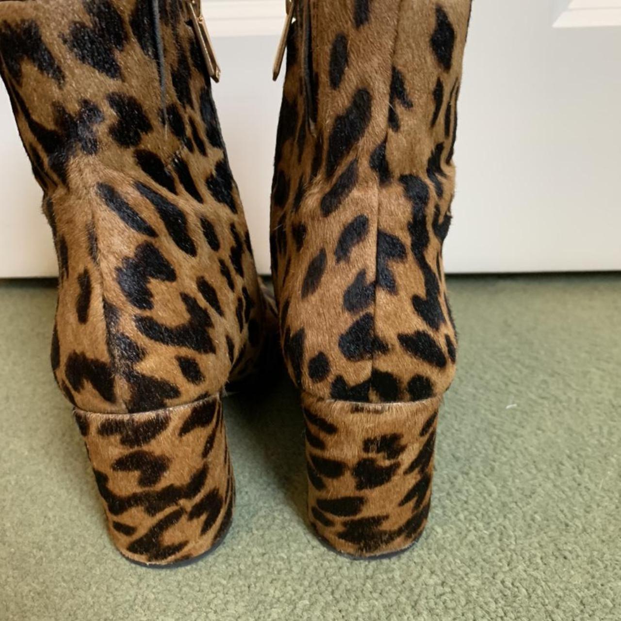 Sam Edelman leopard print calf skin ankle boots.