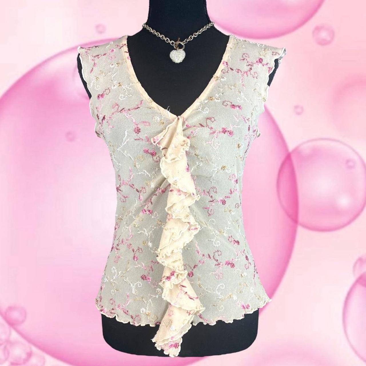 Principles Women's Cream and Pink Vest