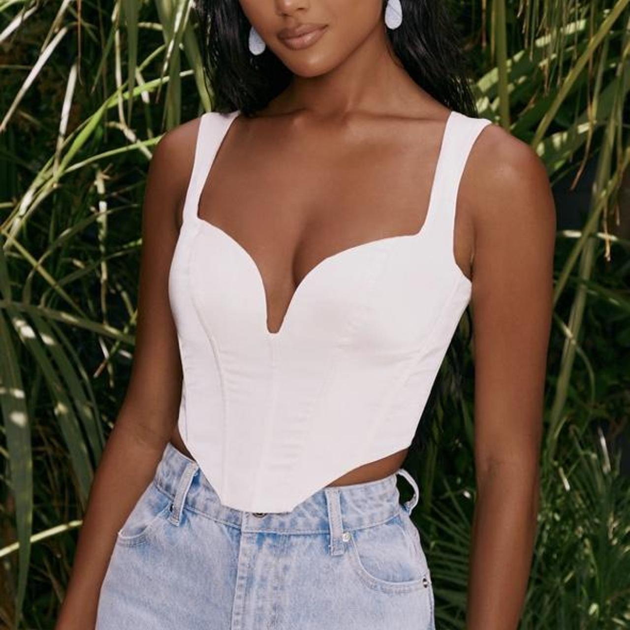 CREAM OH POLLY CORSET TOP, SIZE ONLY