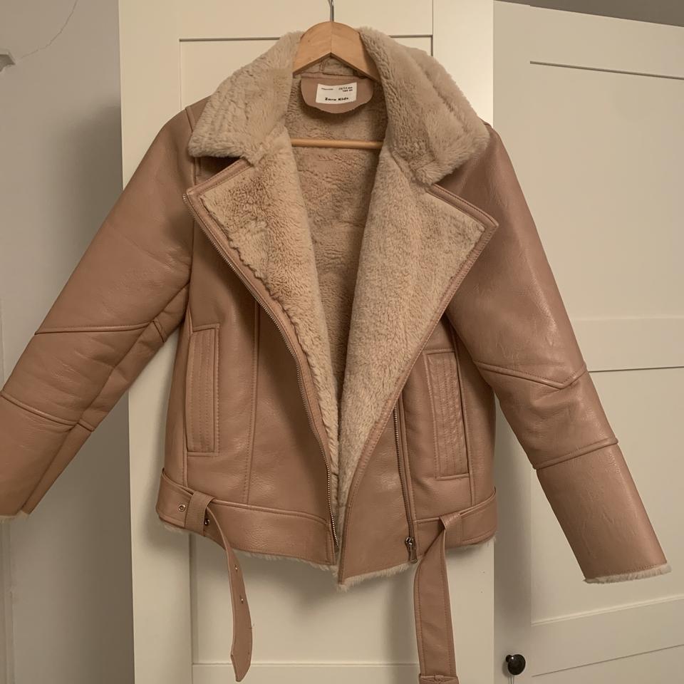 Kids pink leather on sale jacket