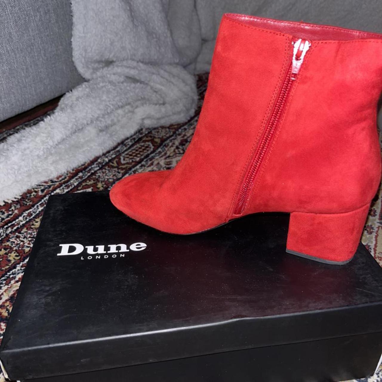 dune red ankle boots
