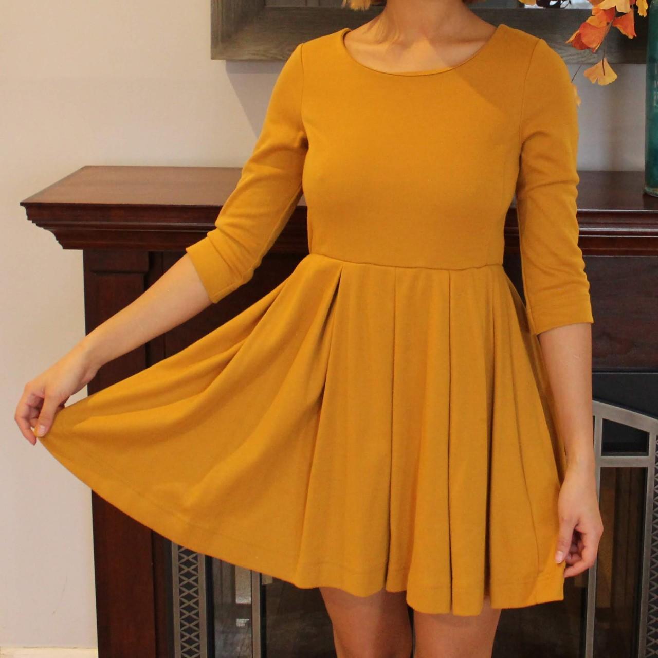 Mustard yellow outlet casual dress