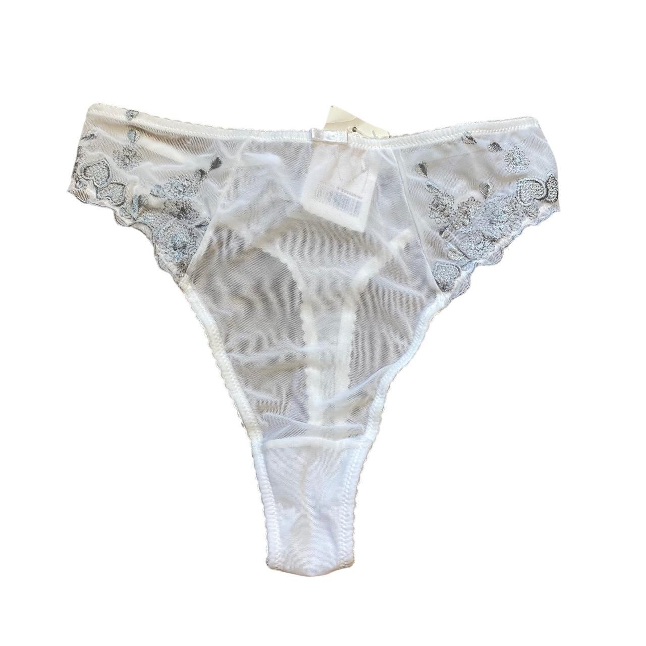 super cute deadstock white thong with lace and... Depop