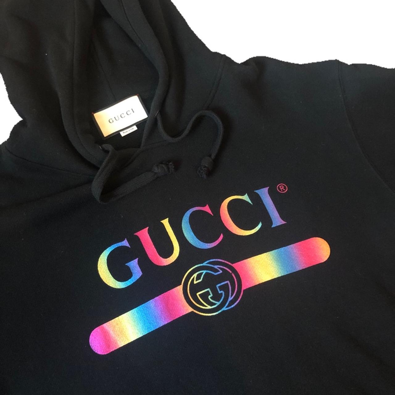 Gucci rainbow logo online hoodie