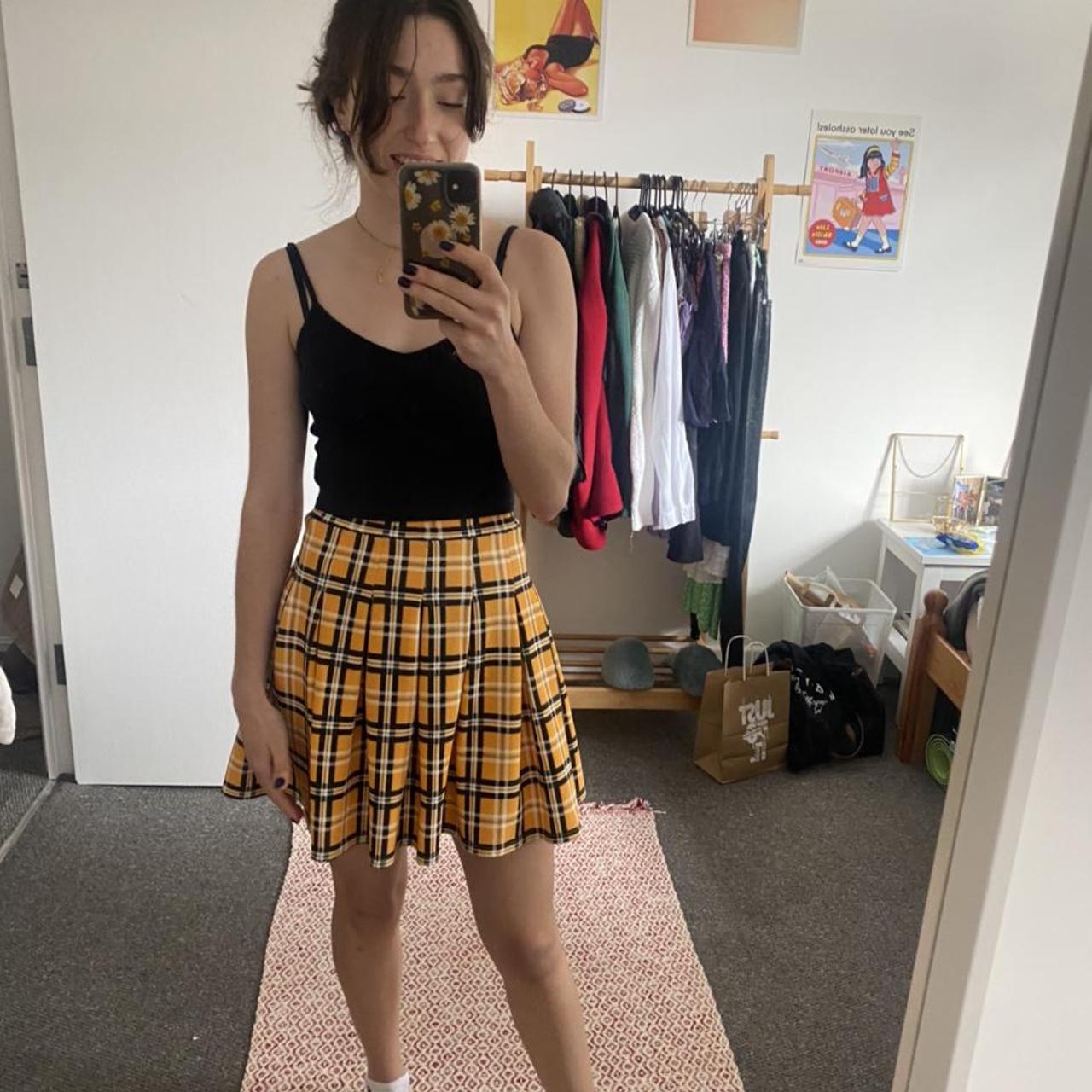 Plaid skirt clearance missguided