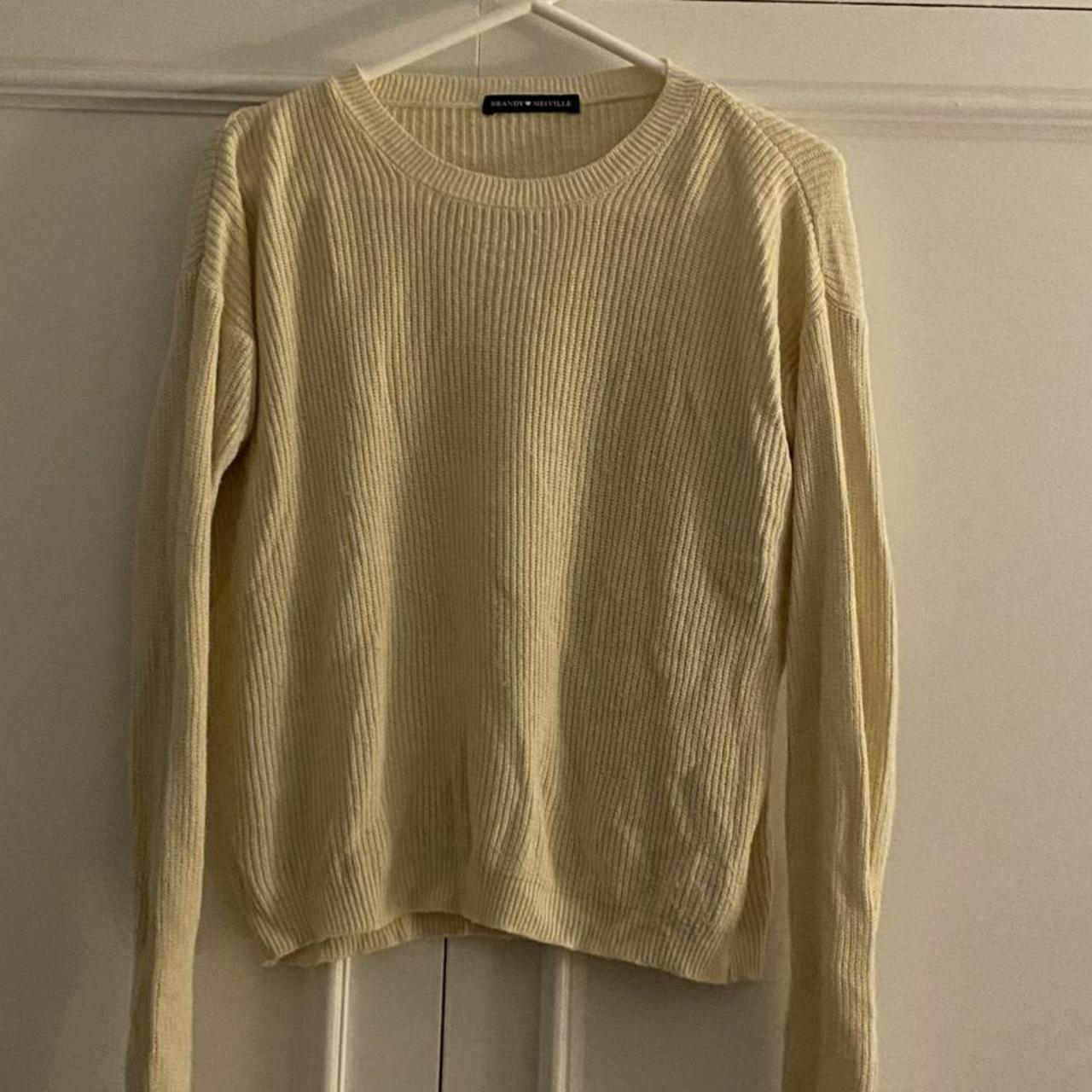Pastel yellow brandy melville jumper. Very soft and... - Depop