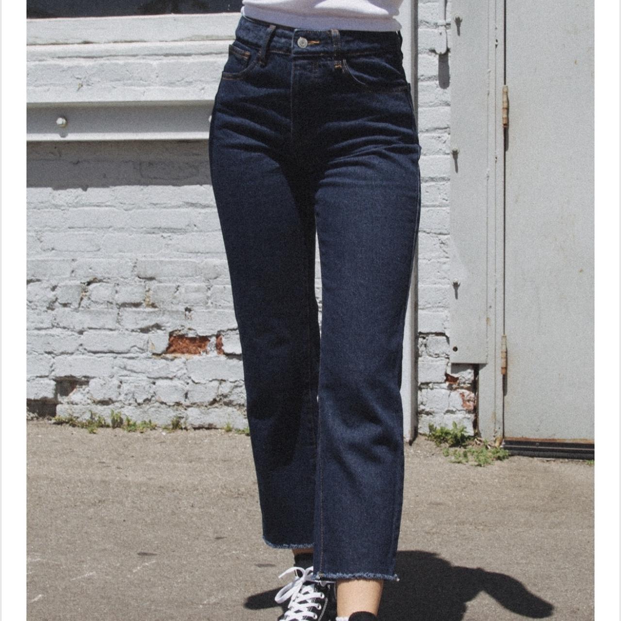 Brandy Melville Millie Dark Wash Jeans, size small... - Depop