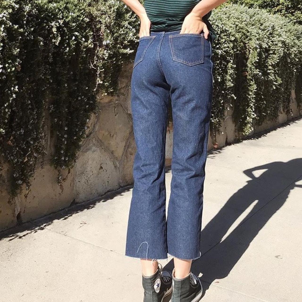 Brandy Melville Millie Dark Wash Jeans, size small... - Depop