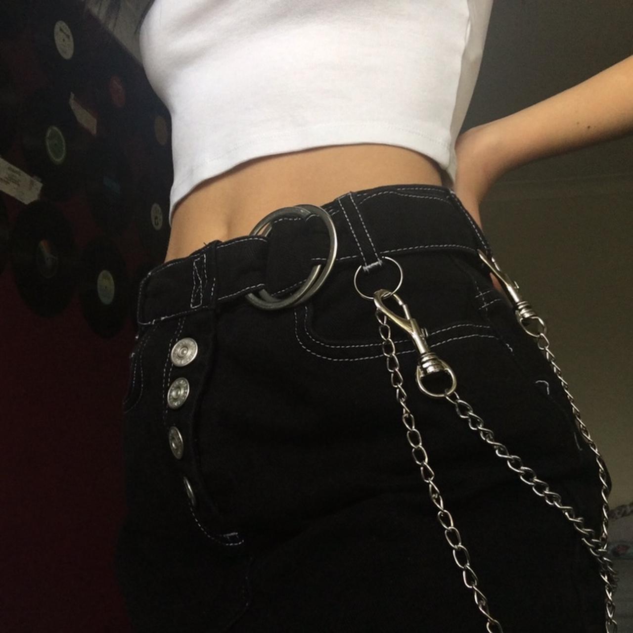 Heavy duty metal silver jean chain. So fashionable... - Depop