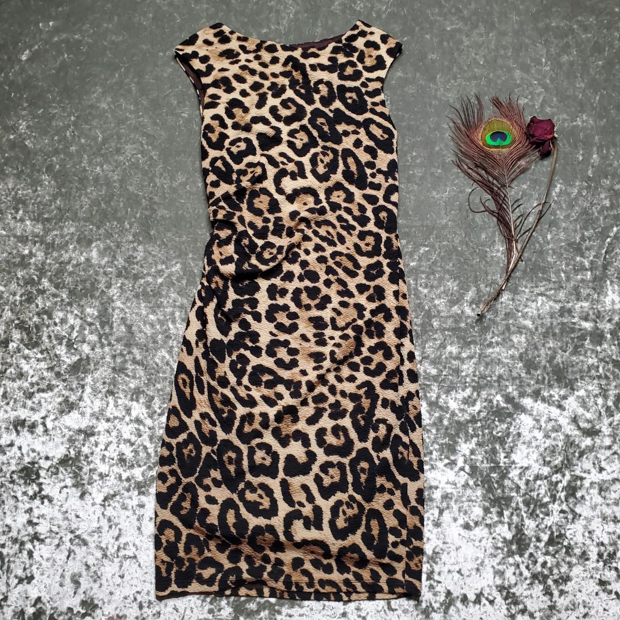 David Meister Leopard Print Dress - Gently used -... - Depop