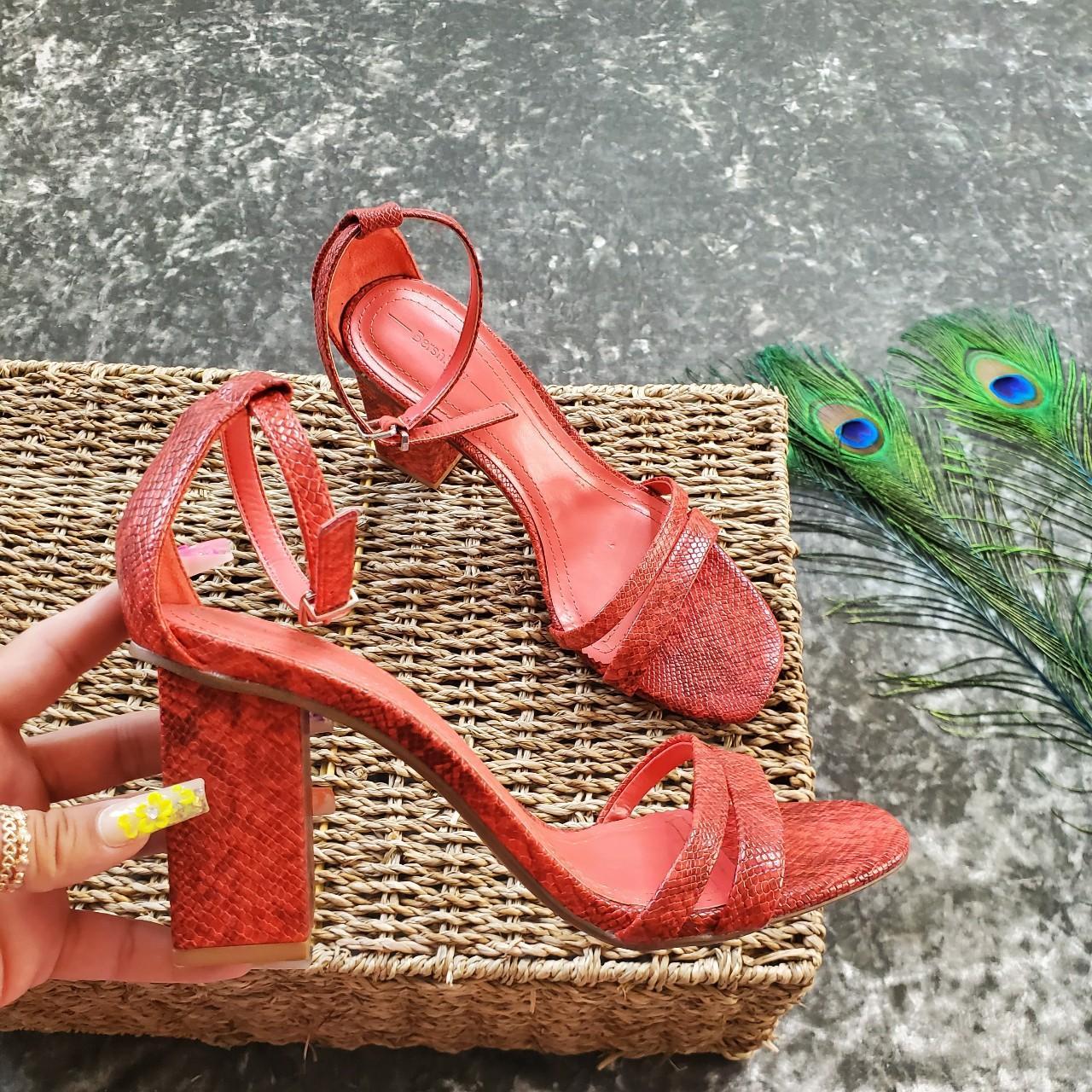 Ankle Bershka Red Heels High Quality Faux Patent Kitten Heel Ankle