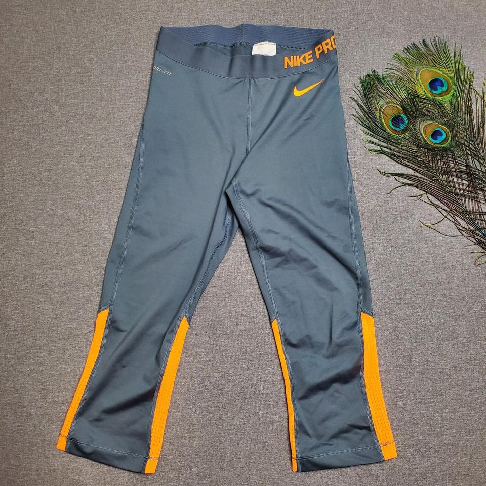 Neon yellow Nike Pro leggings. Size small Capri - Depop