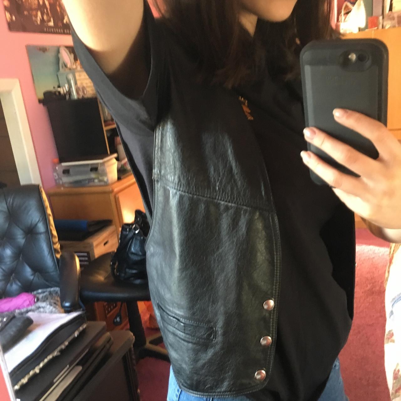 RARE Vintage London Boy leather vest. Slight thread... Depop