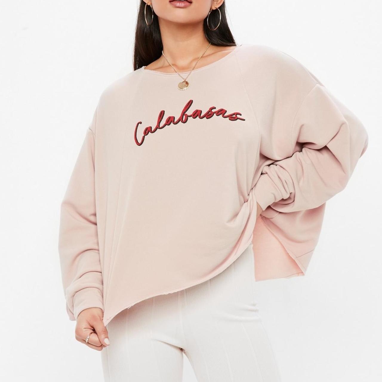 Missguided calabasas Nude pink slogan sweater size Depop