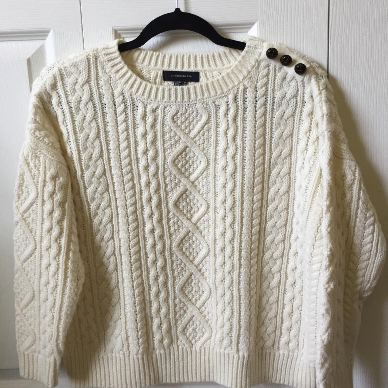 PRIMARK CREAM/WHITE SWEATER SIZE: US 6 / UK... - Depop