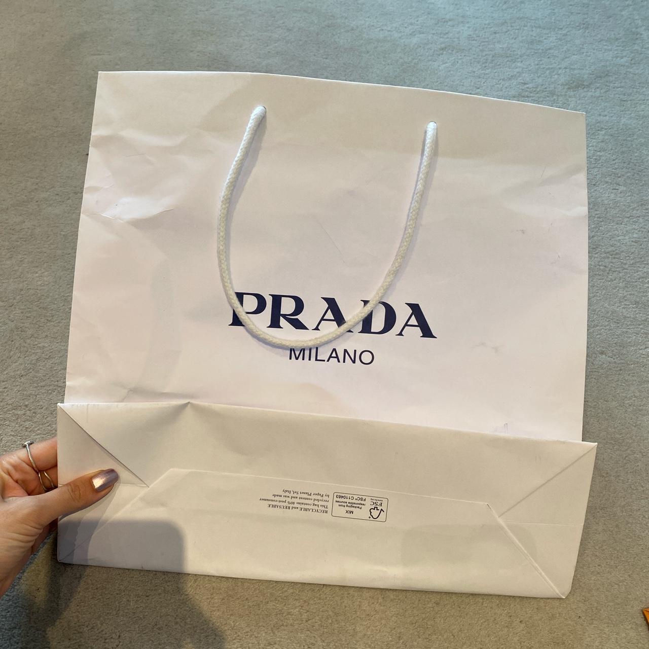 Prada large gift bag Wear & tear reflected in price - Depop