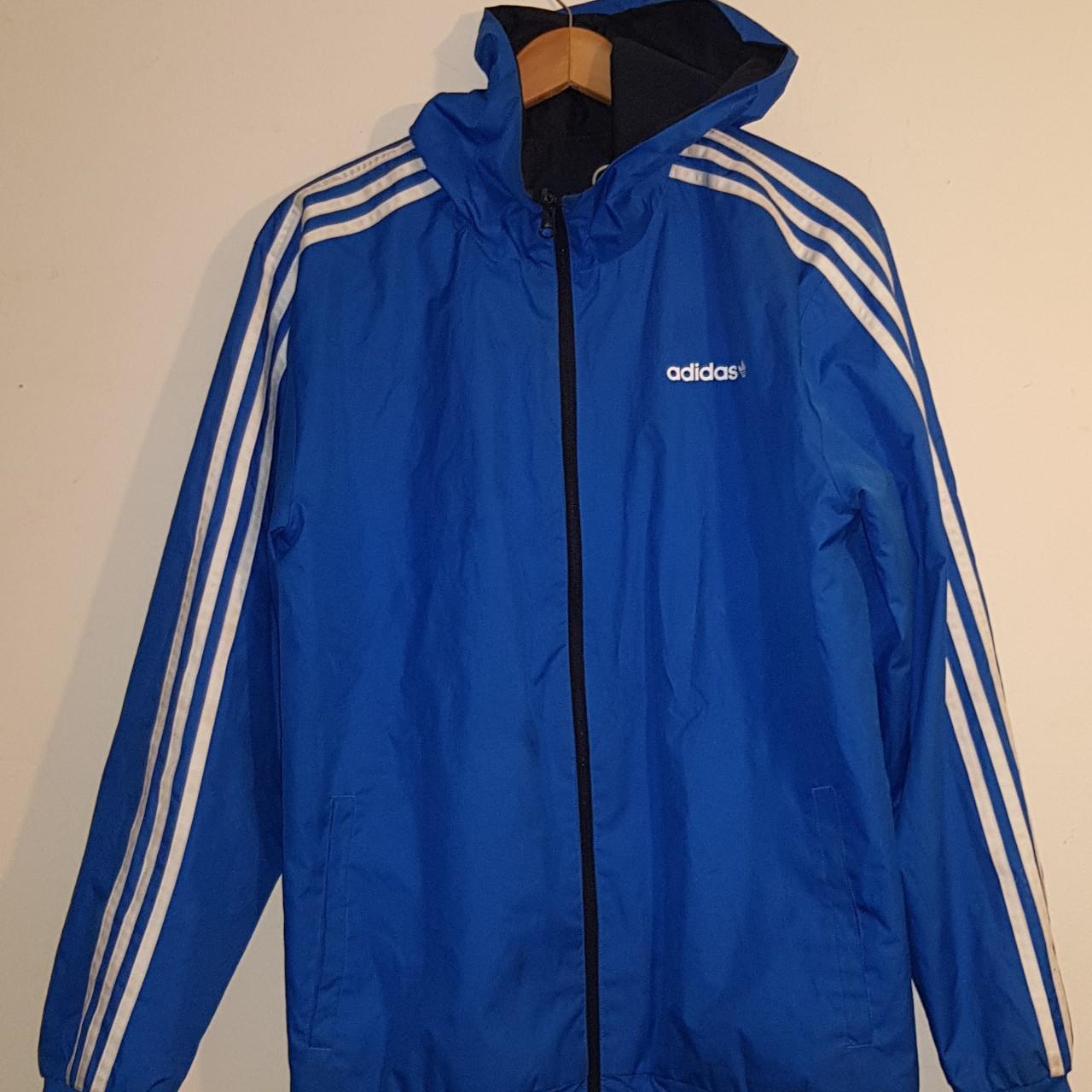 Adidas Men's Blue and Navy Jacket | Depop