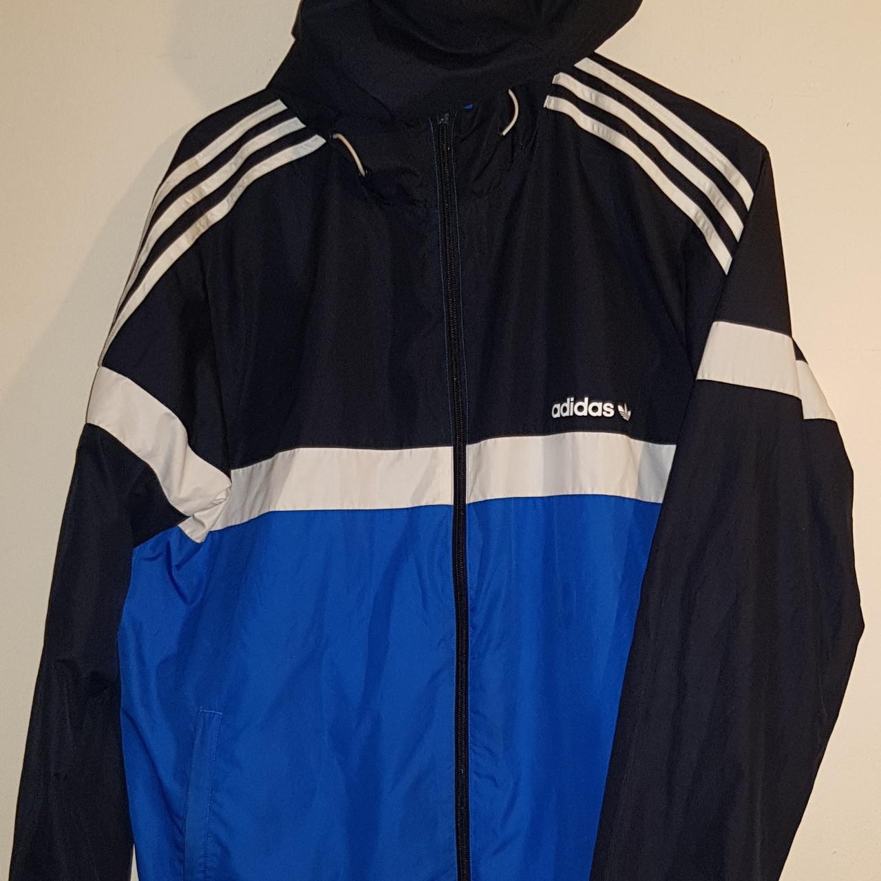 Adidas Men's Blue and Navy Jacket | Depop