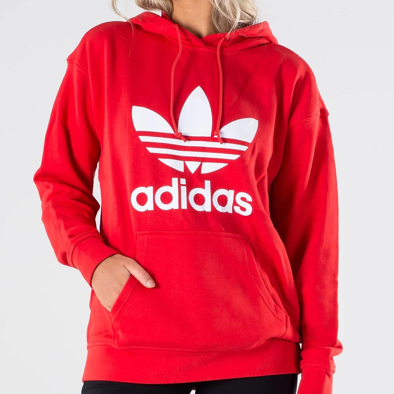 Adidas originals on sale red hoodie women's