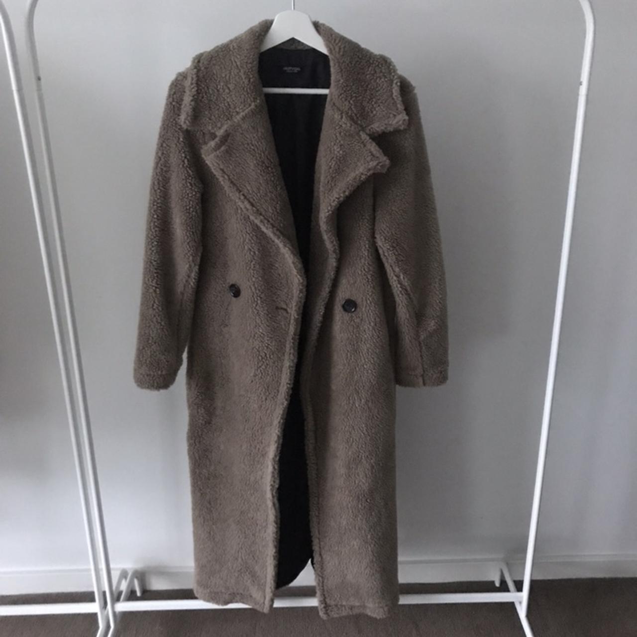 Nasty Gal brown teddy bear coat Size 10 (so... - Depop