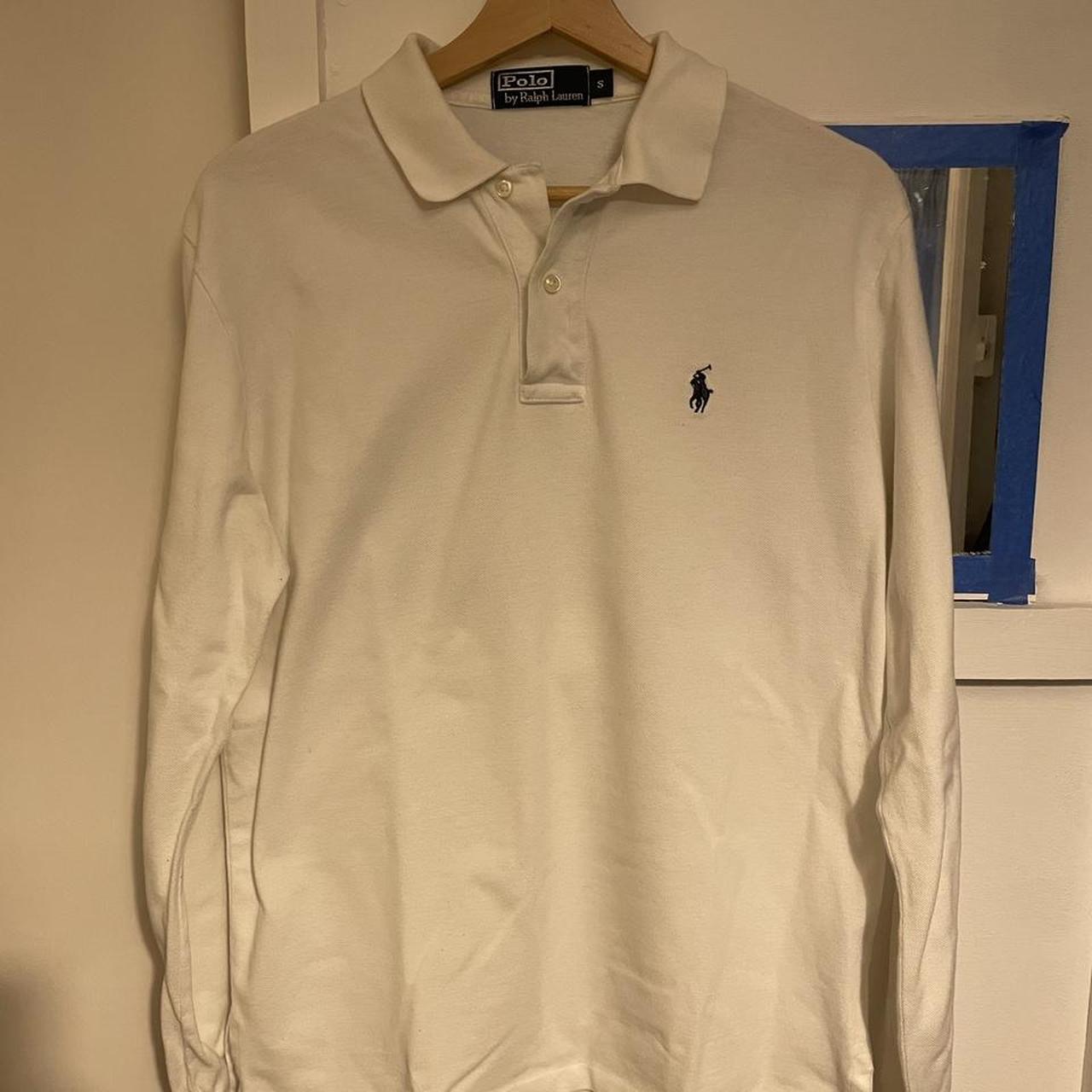 Mens polo Ralph Lauren white king sleep polo shirt... - Depop