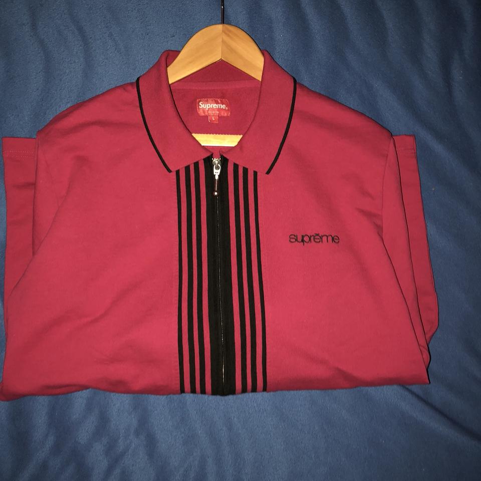 Supreme vertical zip up polo Size large Great... - Depop