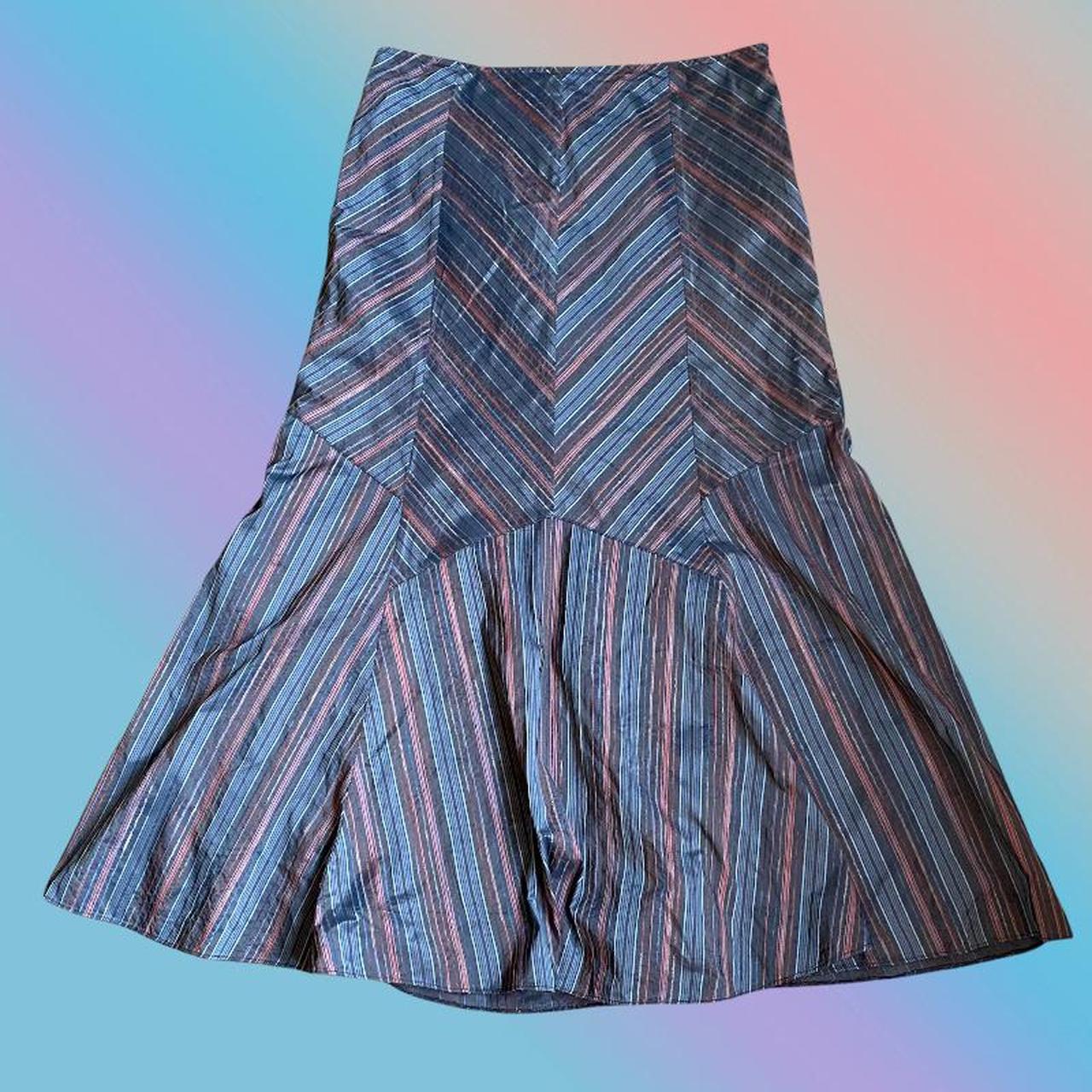 Grungy multi striped flared maxi skirt Such an... - Depop