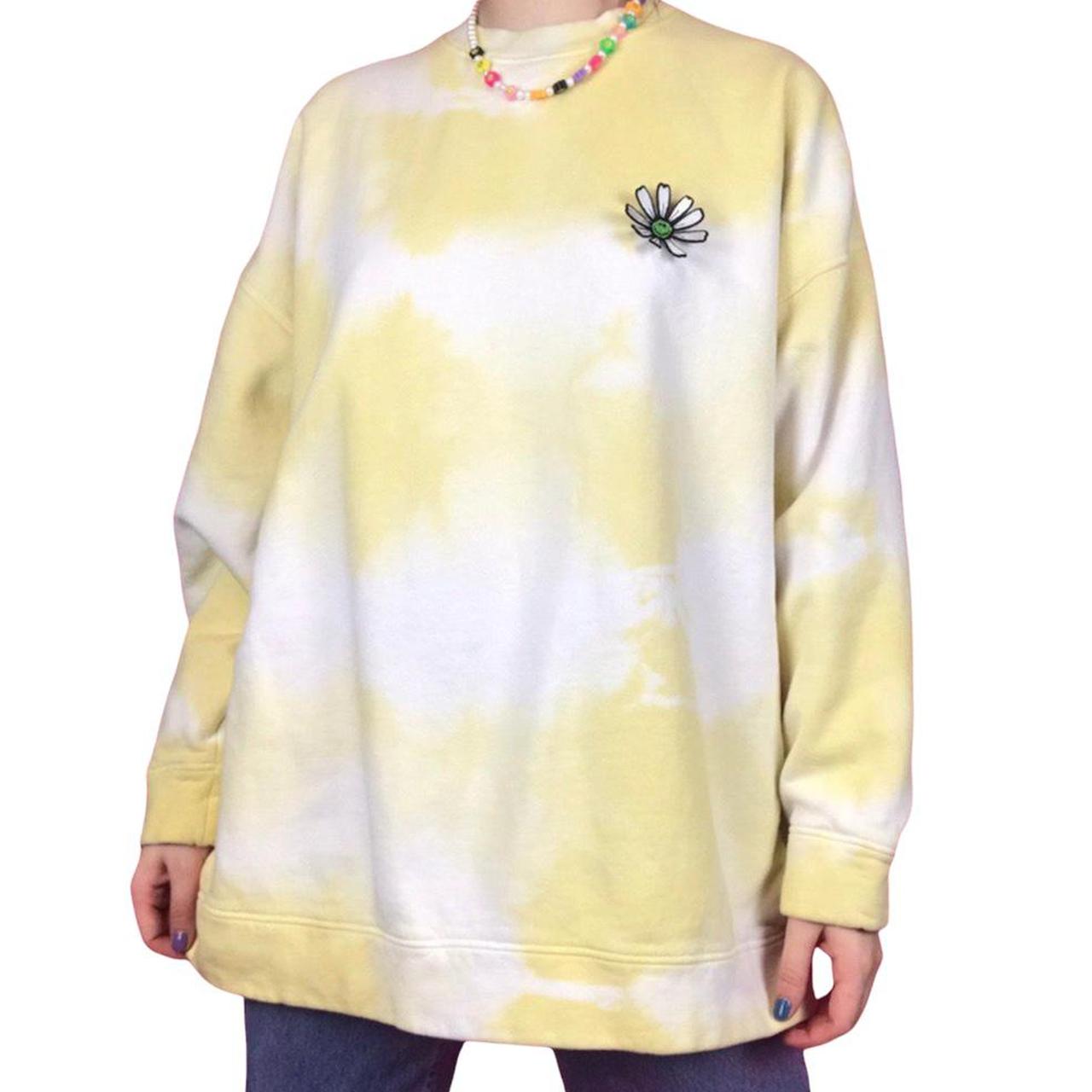 Ganni oversized yellow tie dye sweatshirt with | Depop