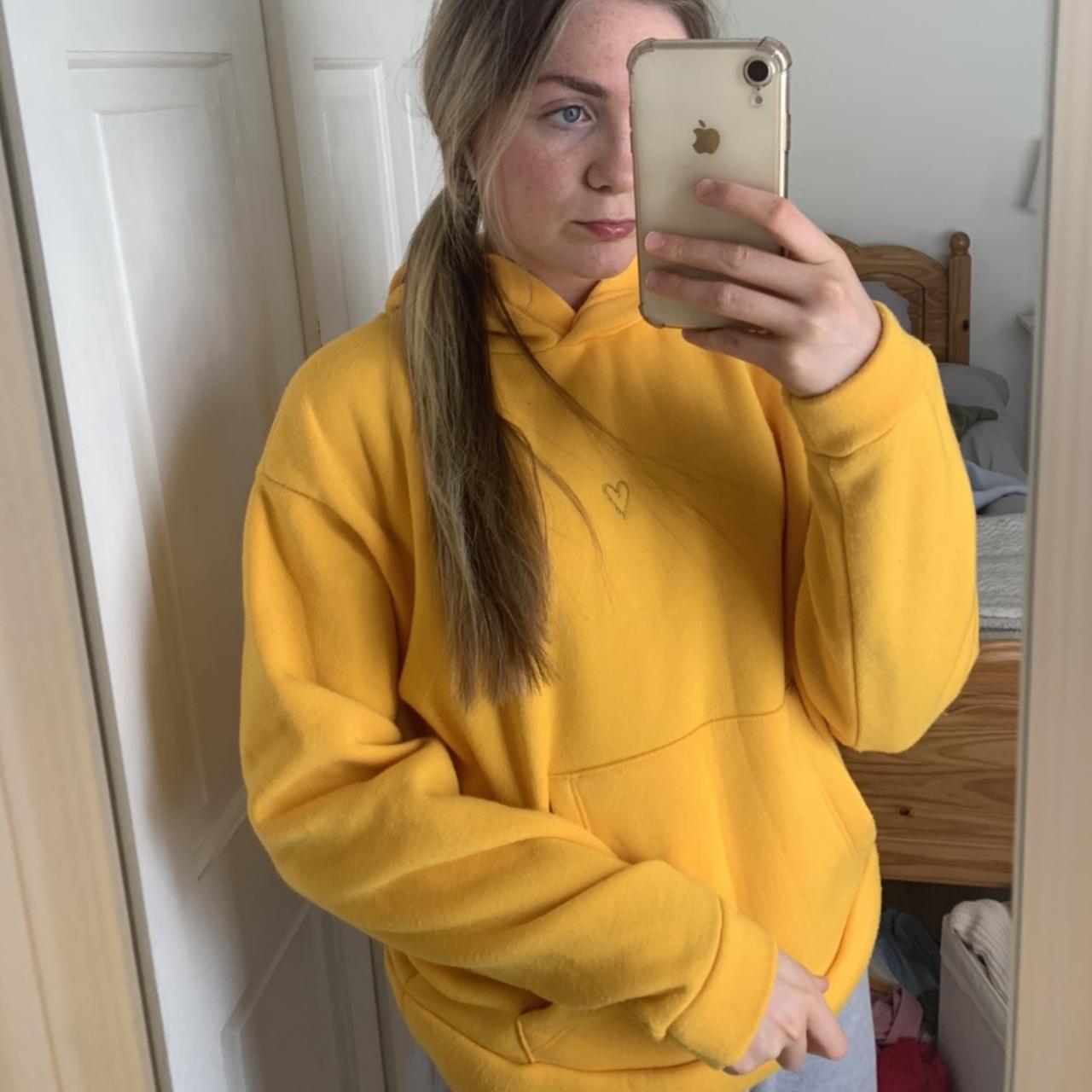 Topshop yellow sales heart hoodie