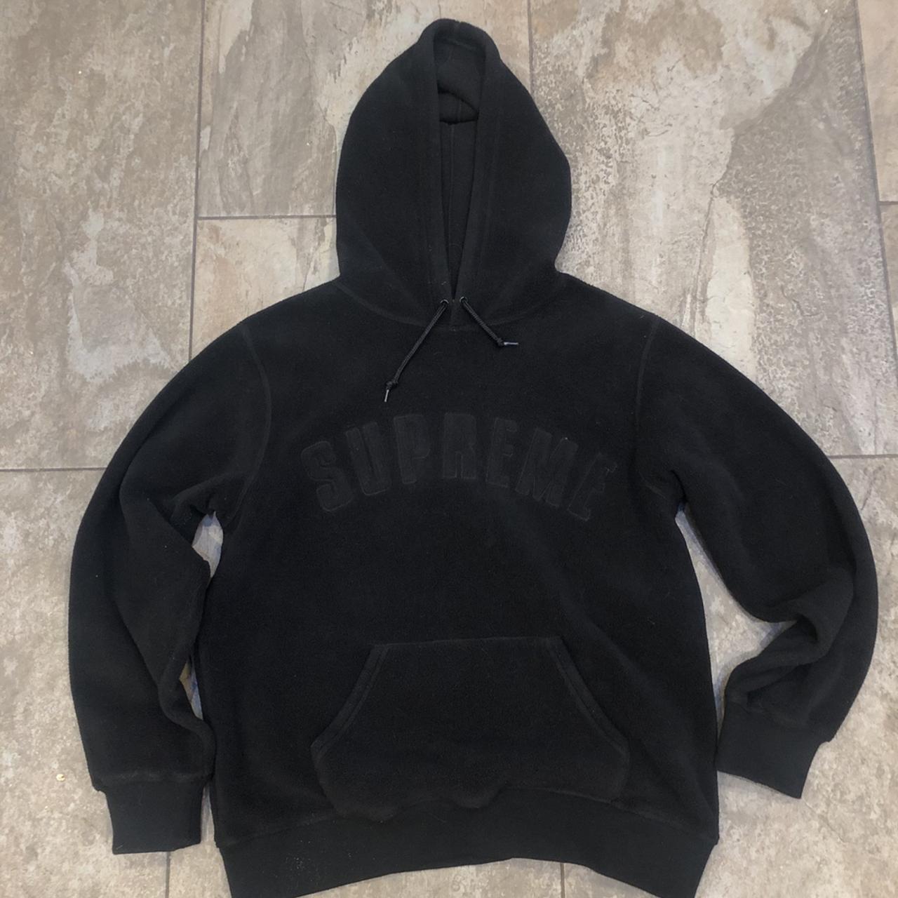 Black SUPREME Polartec Hoodie Size Medium 10/10... - Depop